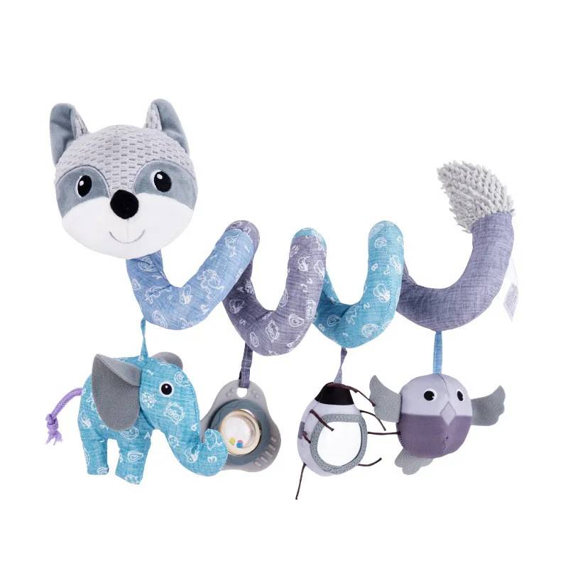Baby Spiral Toy™ - Autositz&Kinderwagen Spielzeug Grauer Fuchs | Pädagogisches Holzspielzeug von Mein Kleines Baby