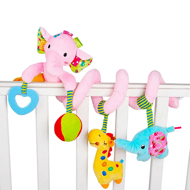 Baby Spiral Toy™ - Autositz&Kinderwagen Spielzeug Rosa Elefant | Pädagogisches Holzspielzeug von Mein Kleines Baby