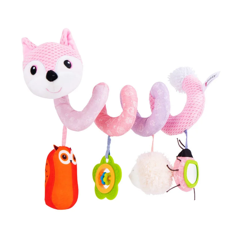 Baby Spiral Toy™ - Autositz&Kinderwagen Spielzeug Rosa Fuchs | Pädagogisches Holzspielzeug von Mein Kleines Baby