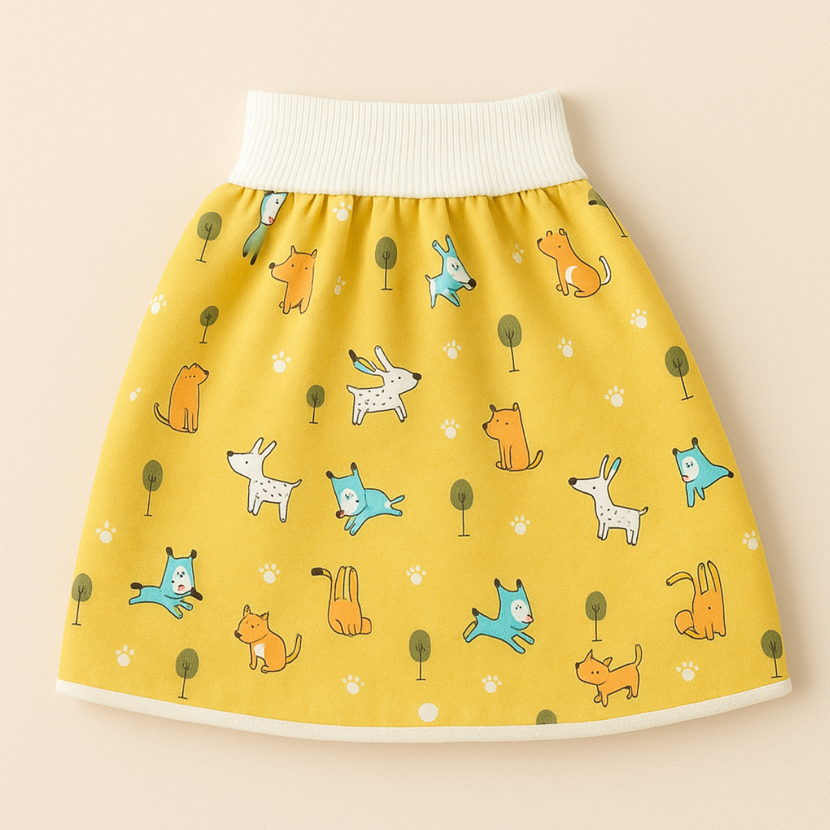 Baby Training Pants™ - Pottetræning med et twist - Blebukser Nederdel / Gule hunde / L (3-6 år) | Pädagogisches Holzspielzeug von Mein Kleines Baby