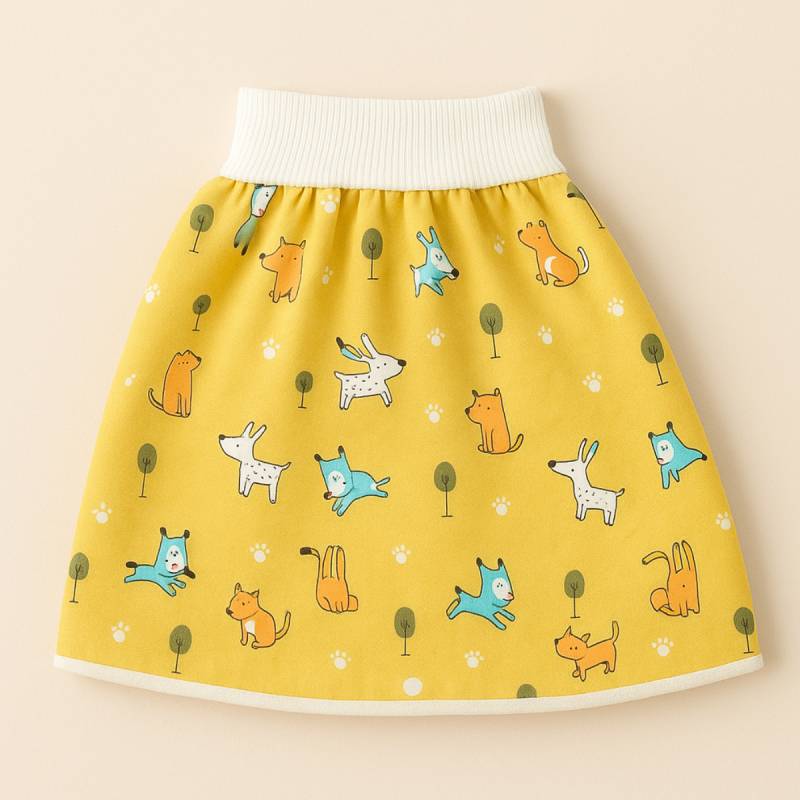 Baby Training Pants™ - Pottetræning med et twist - Blebukser Nederdel / Gule hunde / L (3-6 år) | Pädagogisches Holzspielzeug von Mein Kleines Baby