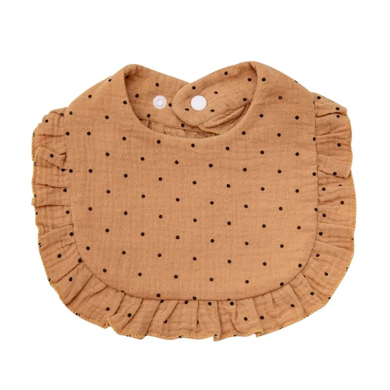 BabyBloom – Niedlich & bequem – Baby-Lätzchen mit Rüschenrand Karamell-Tupfen | Pädagogisches Holzspielzeug BabyBloom – Niedlich & bequem – Baby-Lätzchen mit Rüschenrand Karamell-Tupfen | Pädagogisches Holzspielzeug von Mein Kleines Baby