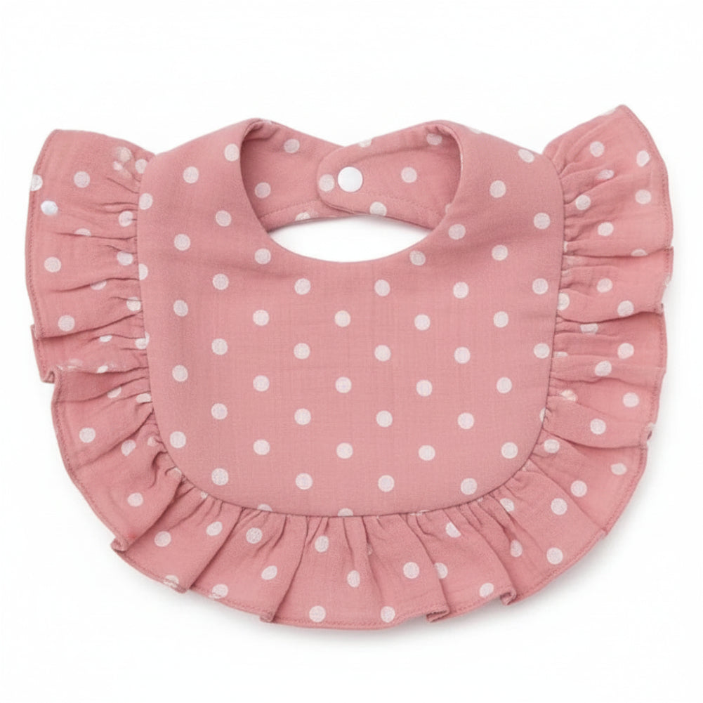 BabyBloom – Niedlich & bequem – Baby-Lätzchen mit Rüschenrand Rosa Punkte | Pädagogisches Holzspielzeug BabyBloom – Niedlich & bequem – Baby-Lätzchen mit Rüschenrand Rosa Punkte | Pädagogisches Holzspielzeug von Mein Kleines Baby