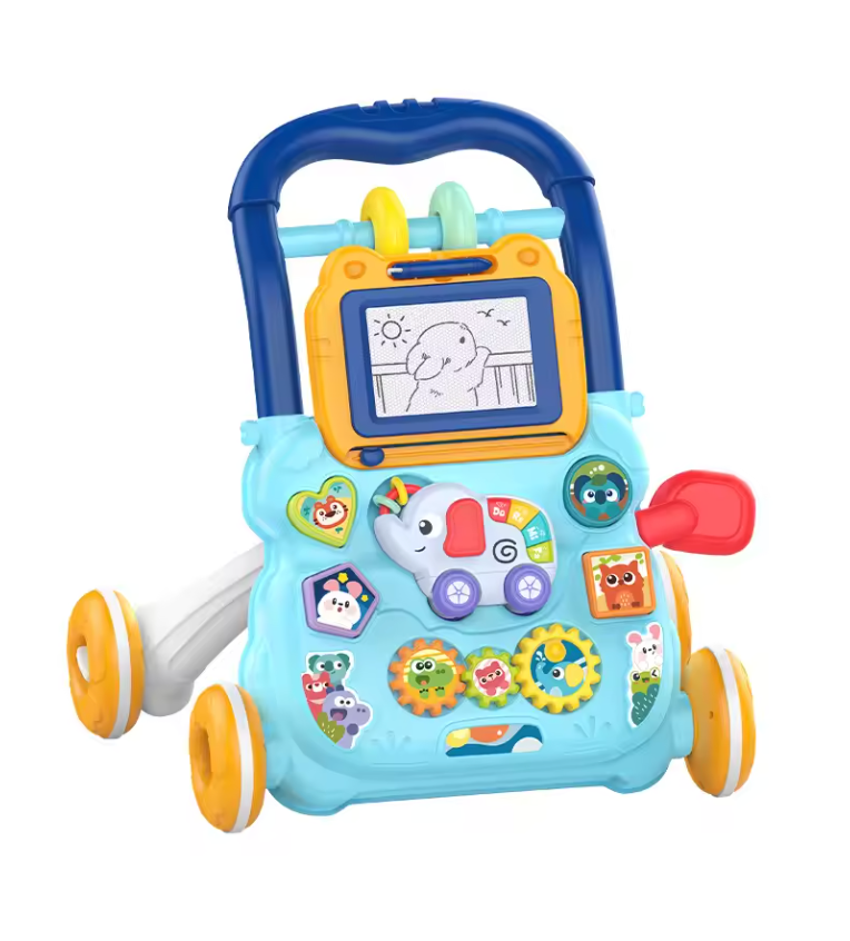BabyWalker– Lernen&Spielen– Lauflernwagen mit Aktivitätsbrett Blå | Pädagogisches Holzspielzeug von Mein Kleines Baby