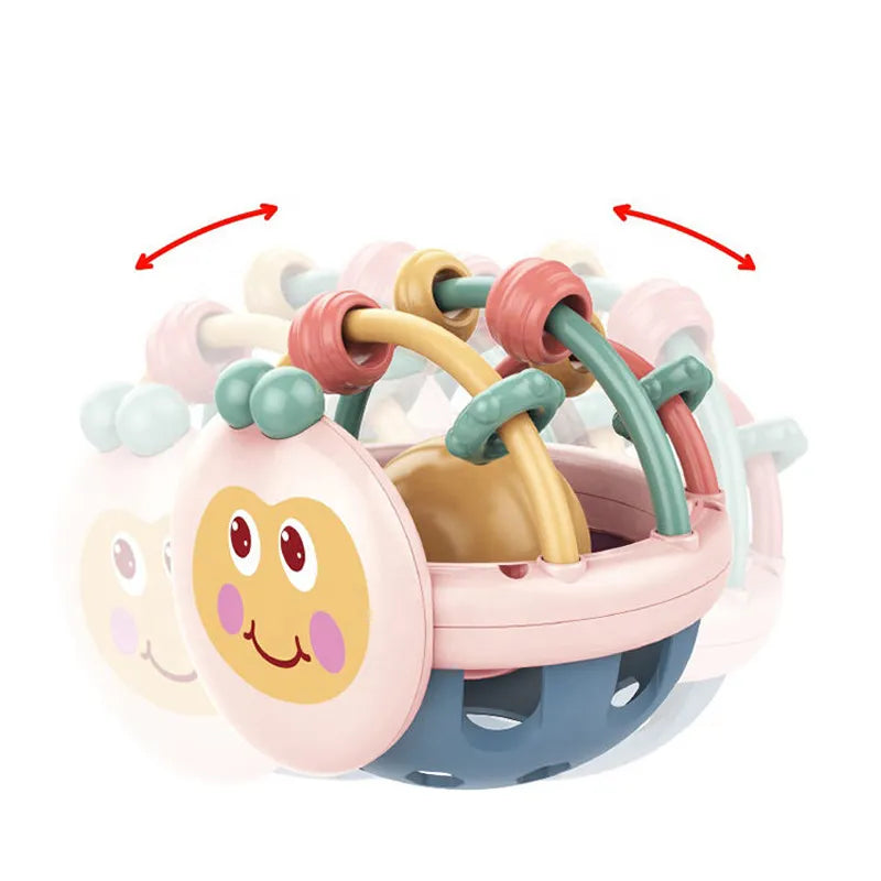 BamBino™ - Sensibler Ball zum Zahnen Rosa | Pädagogisches Holzspielzeug von Mein Kleines Baby