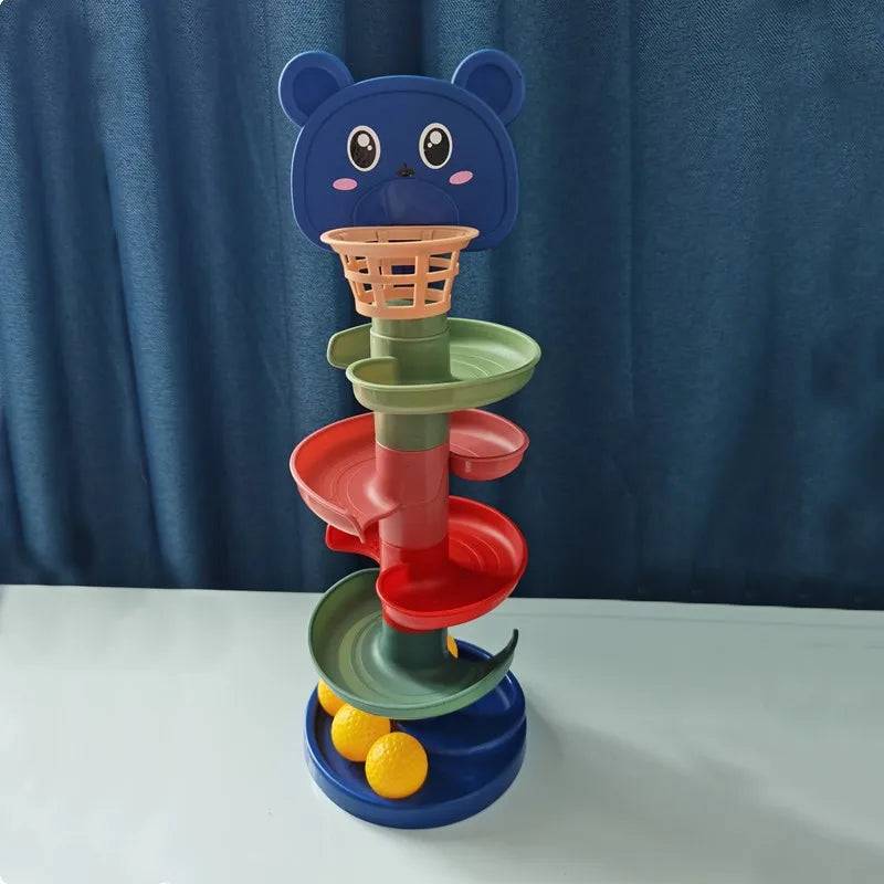 BambinoBoost™ Rutsch- und Stapelspielset - Spielzeugrutsche | Pädagogisches Holzspielzeug von Mein Kleines Baby