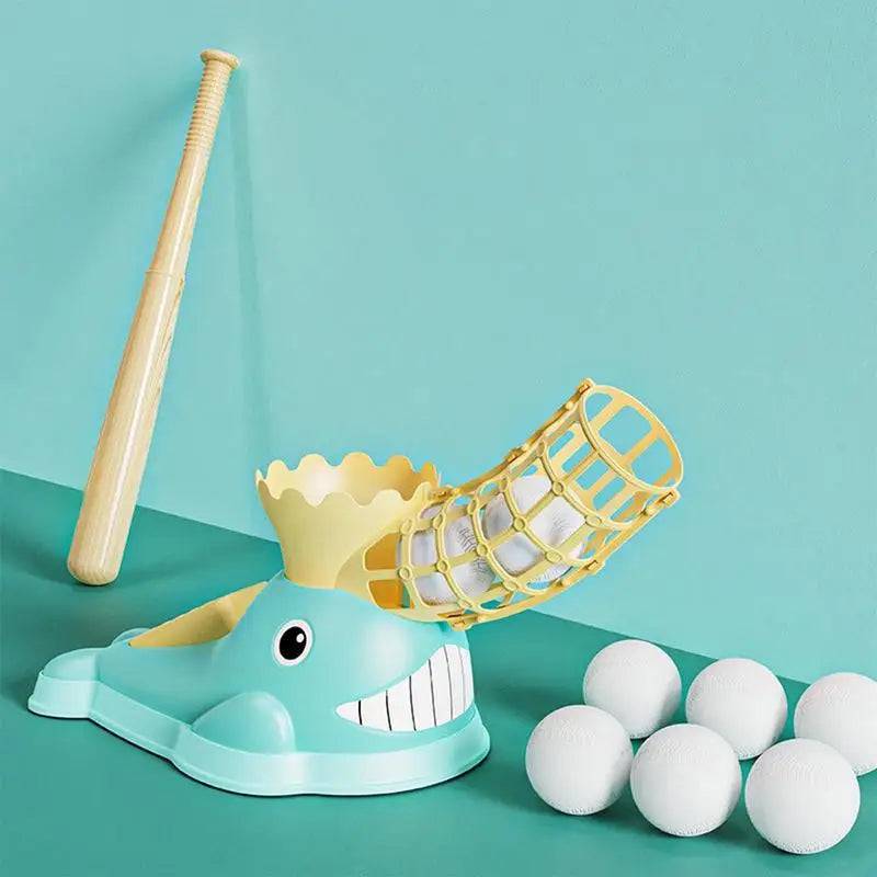 Baseball Trainer™ - Spielen&Lernen - Automatischer Baseball-Pitcher Blau | Pädagogisches Holzspielzeug von Mein Kleines Baby