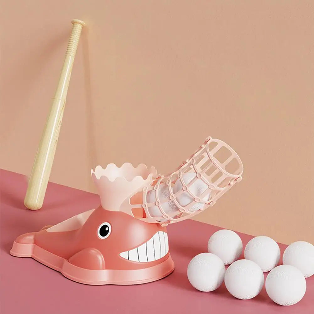 Baseball Trainer™ - Spielen&Lernen - Automatischer Baseball-Pitcher Rosa | Pädagogisches Holzspielzeug von Mein Kleines Baby