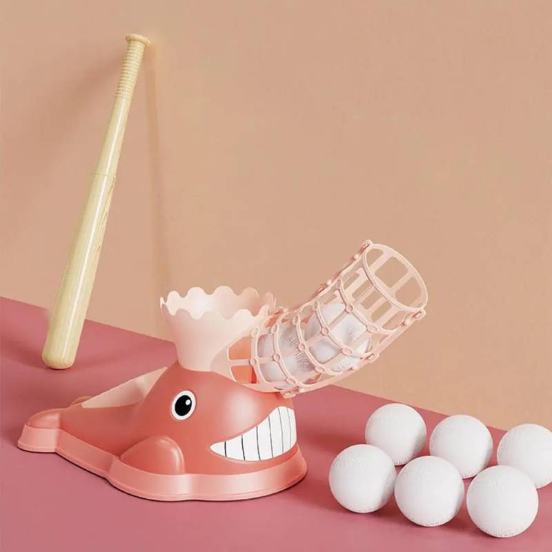 Baseball Trainer™ - Spielen&Lernen - Automatischer Baseball-Pitcher Rosa | Pädagogisches Holzspielzeug von Mein Kleines Baby