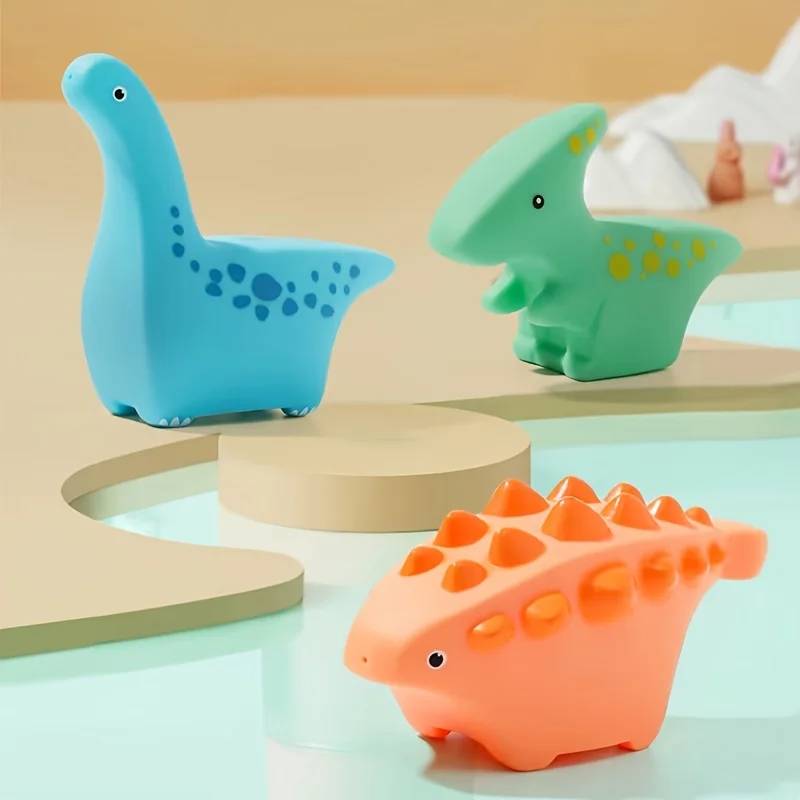 Bath Buddies™ – Verrückte Tierdusche – Badespielzeug Wasserpistole 3 Stück Dino Set B | Pädagogisches Holzspielzeug von Mein Kleines Baby