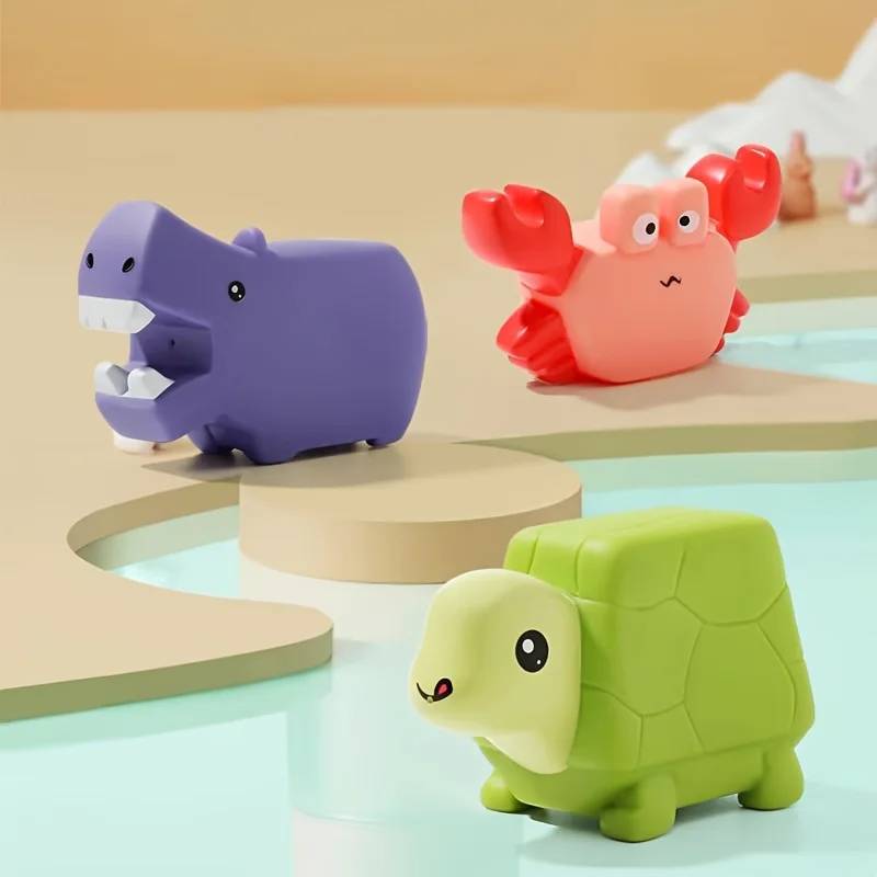 Bath Buddies™ – Verrückte Tierdusche – Badespielzeug Wasserpistole 3 Stück Tiere Set A | Pädagogisches Holzspielzeug von Mein Kleines Baby
