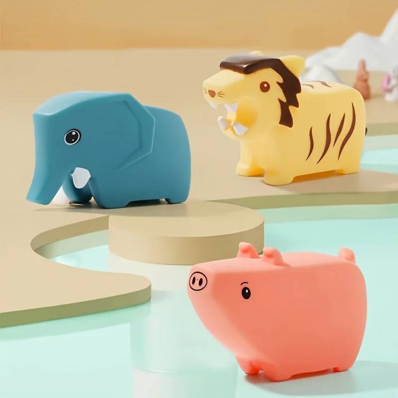 Bath Buddies™ – Verrückte Tierdusche – Badespielzeug Wasserpistole 3 Stück Tiere Set B | Pädagogisches Holzspielzeug von Mein Kleines Baby