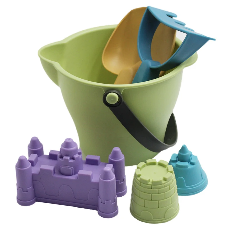 Beach Bucket Set™ – Sensorisches Sommerspiel – Strandkübel mit Zubehör Grüner Gießkübel | Pädagogisches Holzspielzeug von Mein Kleines Baby