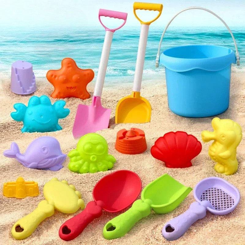 Beach Fun Set™ – Sommer-Sand-Spaß - Strandspielzeug-Set 16 Stäbchen | Pädagogisches Holzspielzeug von Mein Kleines Baby