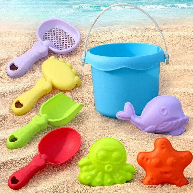 Beach Fun Set™ – Sommer-Sand-Spaß - Strandspielzeug-Set 8 Stäbchen | Pädagogisches Holzspielzeug von Mein Kleines Baby