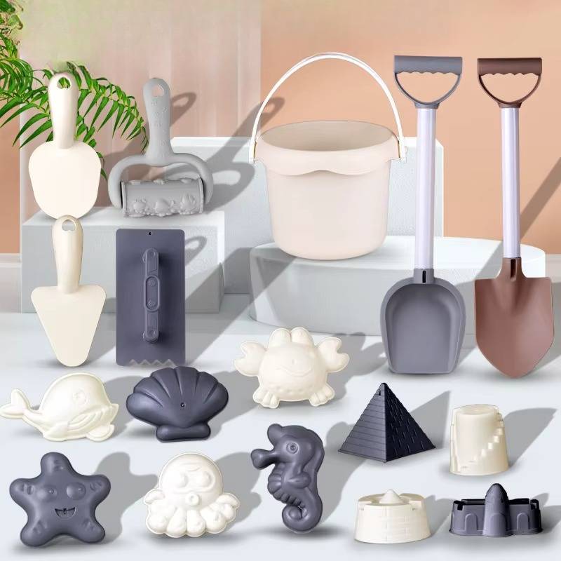 Beach Set™ - Förderung von Kreativität und Geschicklichkeit - Strandspaß-Set für Kinder 17 Einheiten | Pädagogisches Holzspielzeug von Mein Kleines Baby