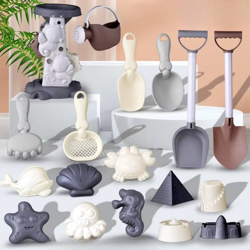 Beach Set™ - Förderung von Kreativität und Geschicklichkeit - Strandspaß-Set für Kinder 18 Einheiten | Pädagogisches Holzspielzeug von Mein Kleines Baby