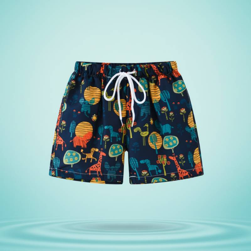 Beach Shorts – Leicht & verspielt – Tropische Kinder-Badehose Safari-Abenteuer / 120 (5–6 Jahre) | Pädagogisches Holzspielzeug von Mein Kleines Baby