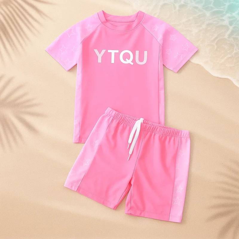 BeachBloom – Let og behagelig – Hurtigtørrende 2-delt badedragt 2XL (5–6 år) / Pink | Pädagogisches Holzspielzeug von Mein Kleines Baby