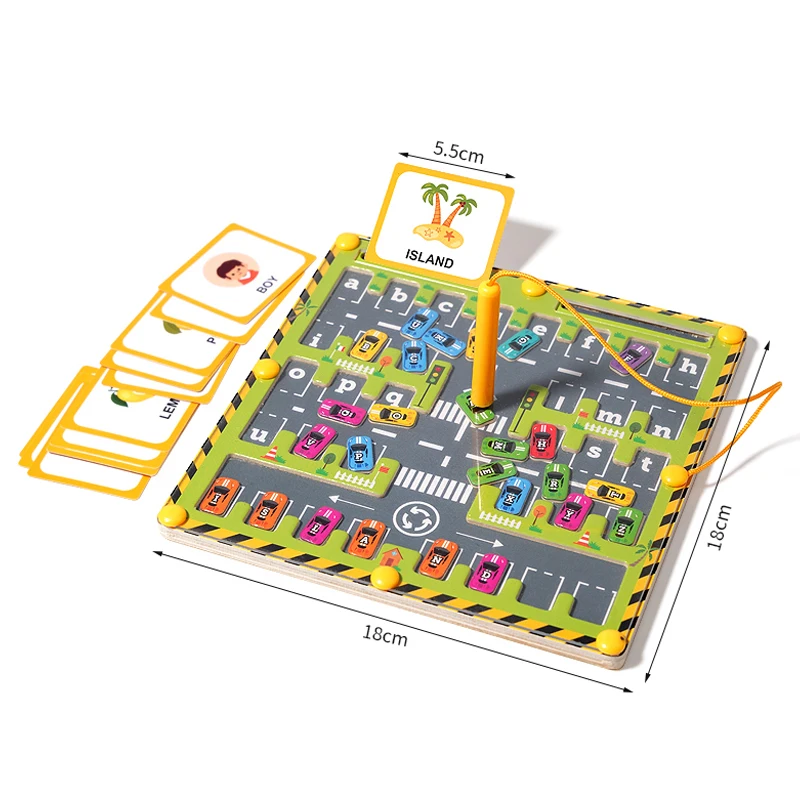 Bead Puzzle™ – Labyrinth Spaß Sortieren - Magnetische Holzkugeln Puzzle Alphabet | Pädagogisches Holzspielzeug von Mein Kleines Baby