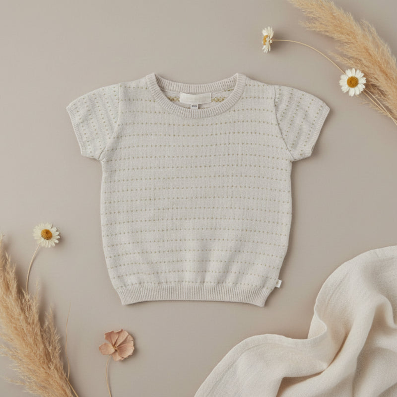 Bella Knit Top & Skirt – Leicht & luftig – Gestricktes Sommer-Set für Kinder Beige / 110 (4–5 Jahre) | Pädagogisches Holzspielzeug von Mein Kleines Baby