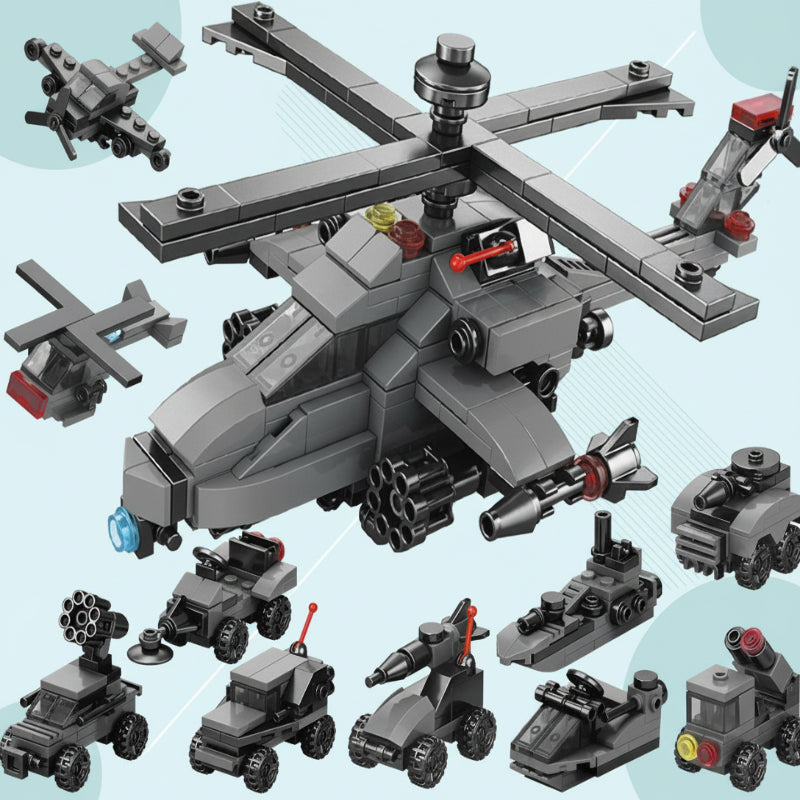 BlockCraft– Lernreich&unterhaltsam– Konstruktionsset Hubschrauber | Pädagogisches Holzspielzeug von Mein Kleines Baby