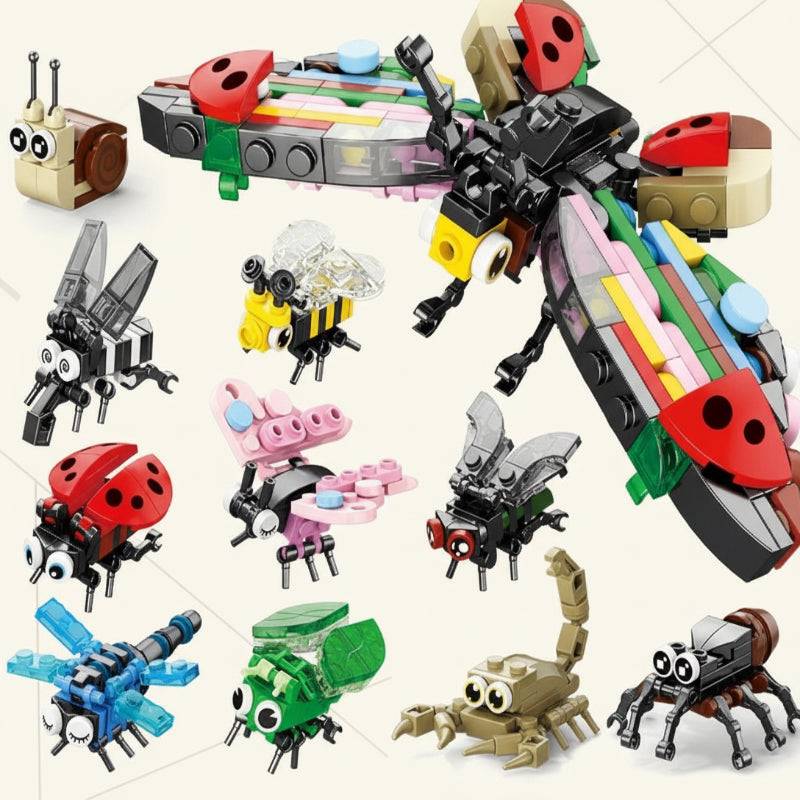 BlockCraft– Lernreich&unterhaltsam– Konstruktionsset Insekten | Pädagogisches Holzspielzeug von Mein Kleines Baby