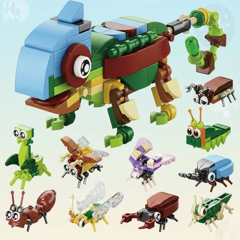 BlockCraft– Lernreich&unterhaltsam– Konstruktionsset Kriechende Insekten | Pädagogisches Holzspielzeug von Mein Kleines Baby