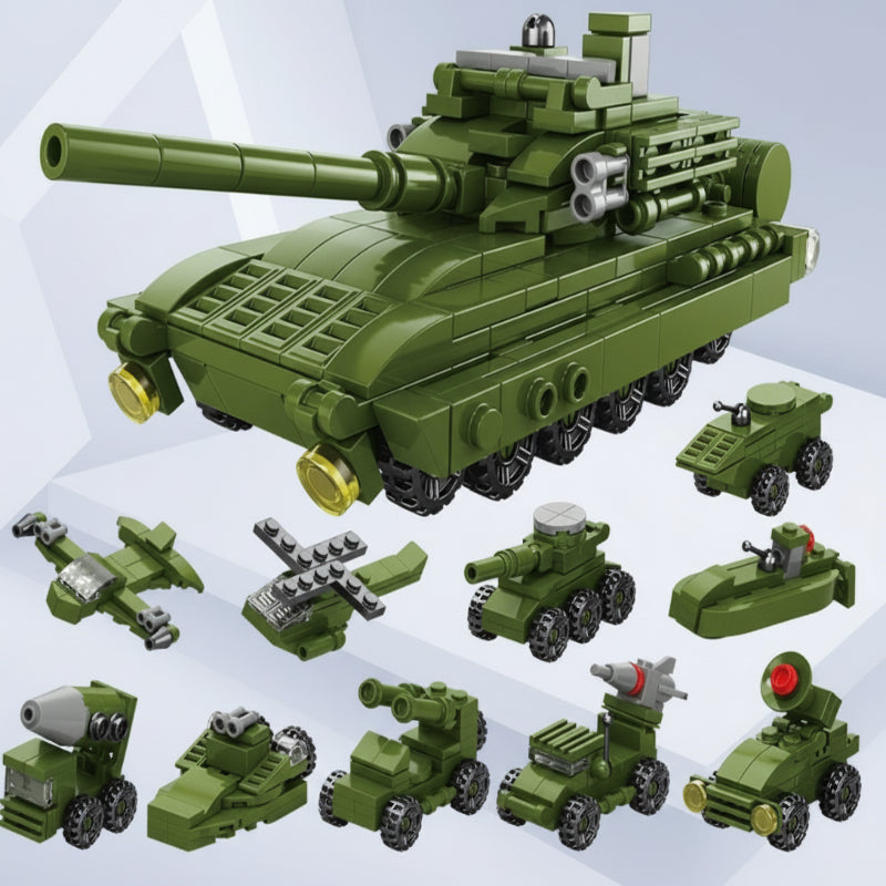 BlockCraft– Lernreich&unterhaltsam– Konstruktionsset Panzer | Pädagogisches Holzspielzeug von Mein Kleines Baby