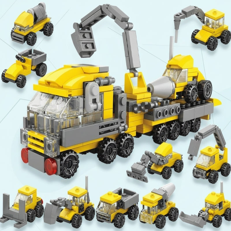 BlockCraft– Lernreich&unterhaltsam– Konstruktionsset Technik | Pädagogisches Holzspielzeug von Mein Kleines Baby