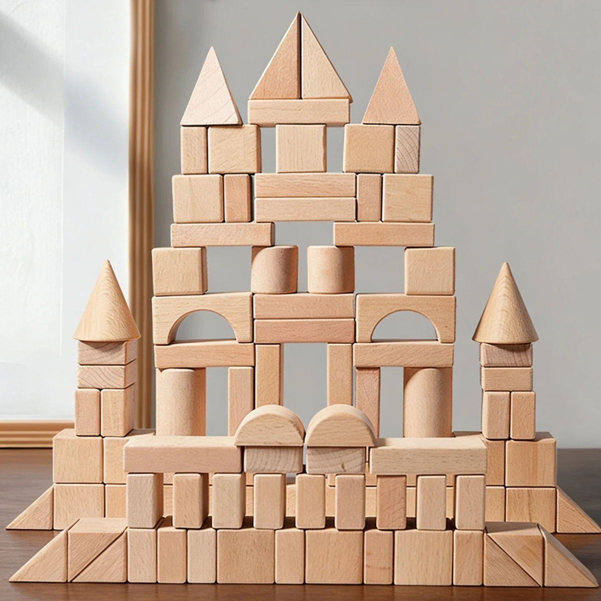 BlockyFun – Kreativ & Lernfördernd – 100-teiliges Holzbauklötze-Set 100 Stück | Pädagogisches Holzspielzeug BlockyFun – Kreativ & Lernfördernd – 100-teiliges Holzbauklötze-Set 100 Stück | Pädagogisches Holzspielzeug von Mein Kleines Baby
