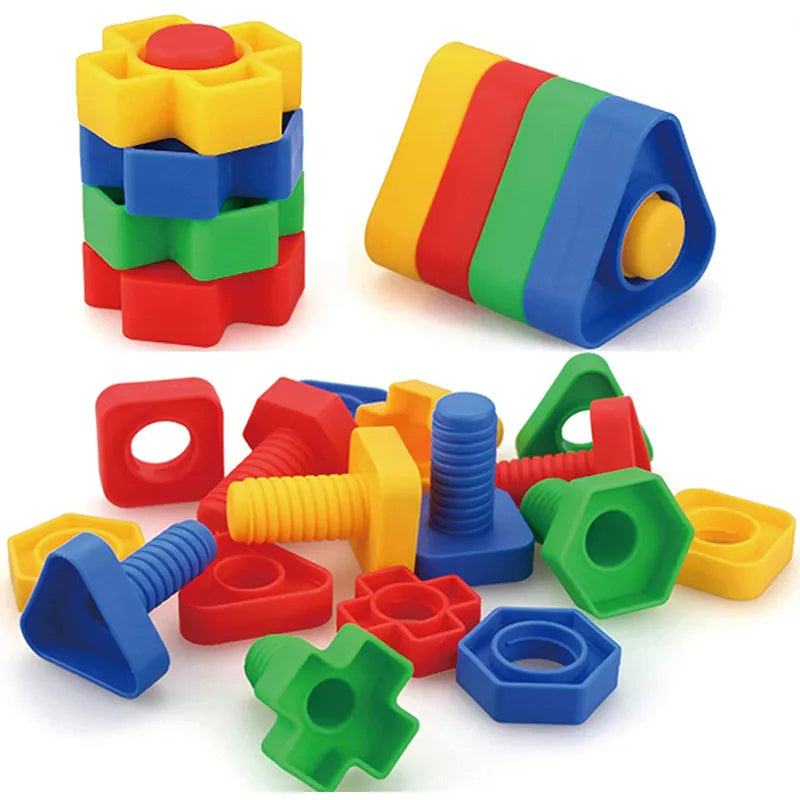 Bolts Set™ - Geometrischer Spaß - MINT Spielzeug 16er Set | Pädagogisches Holzspielzeug von Mein Kleines Baby