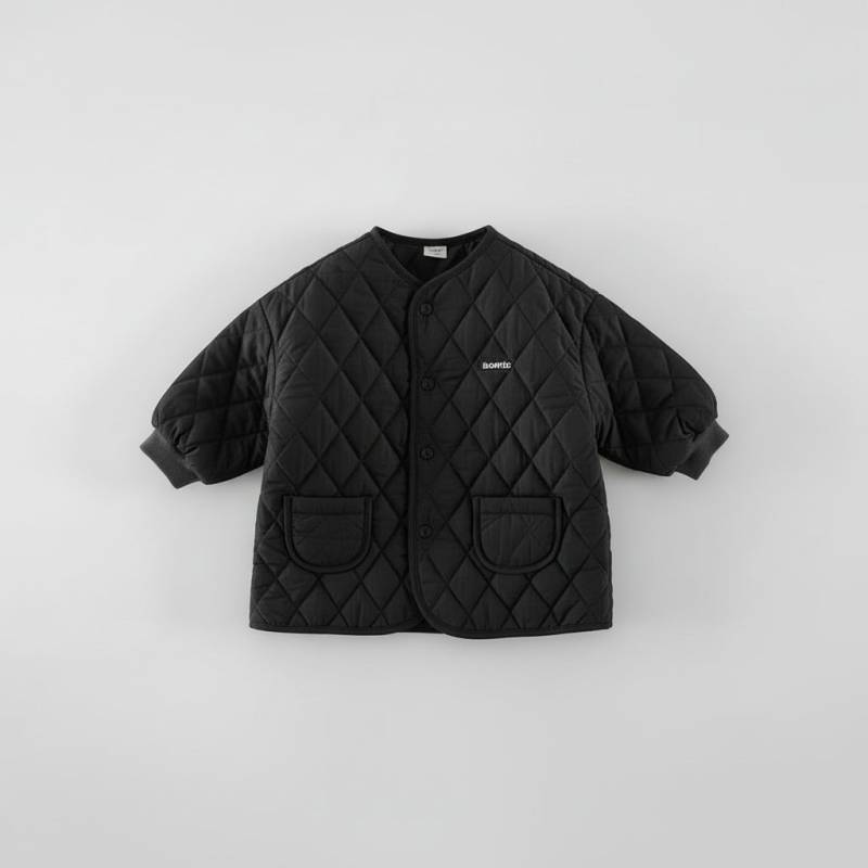 BonitoWear– Gemütlich und warm – Steppjacke für Kinder Schwarz / 110 (3-4 Jahre) | Pädagogisches Holzspielzeug von Mein Kleines Baby