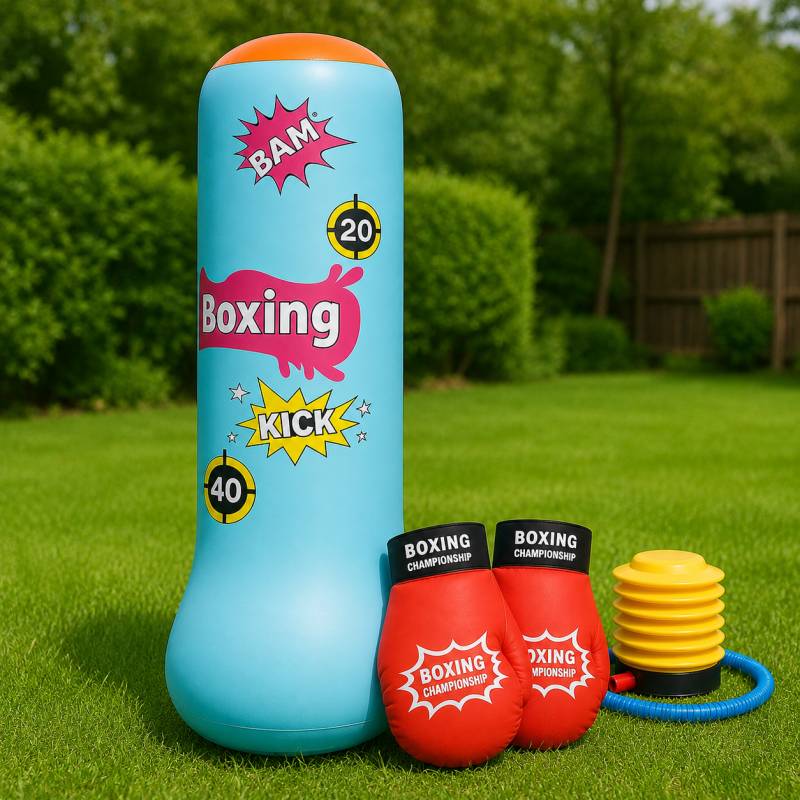 BopBag – Spaß & Aktivität – Aufblasbarer Boxsack mit Handschuhen Blauer Boxsack + Kleine Handschuhe | Pädagogisches Holzspielzeug BopBag – Spaß & Aktivität – Aufblasbarer Boxsack mit Handschuhen Blauer Boxsack + Kleine Handschuhe | Pädagogisches Holzspielzeug von Mein Kleines Baby