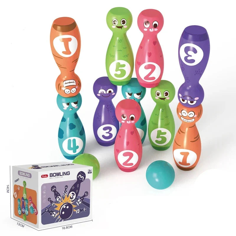 Bowling Game Set - Farverigt og sjovt - Legetøj Bowling-sæt | Pädagogisches Holzspielzeug von Mein Kleines Baby