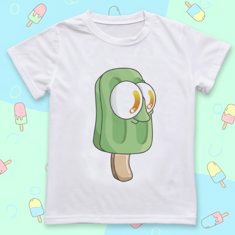 Boys & Girls Summer Tee – Bequem & Verspielt – Kinder-T-Shirt mit lustigem Aufdruck Grünes Eis / 110 (5–6 Jahre) | Pädagogisches Holzspielzeug von Mein Kleines Baby