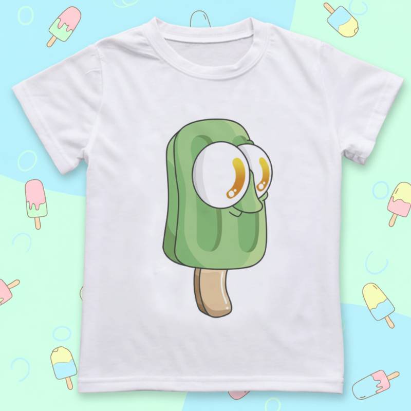 Boys & Girls Summer Tee – Bequem & Verspielt – Kinder-T-Shirt mit lustigem Aufdruck Grünes Eis / 110 (5–6 Jahre) | Pädagogisches Holzspielzeug von Mein Kleines Baby