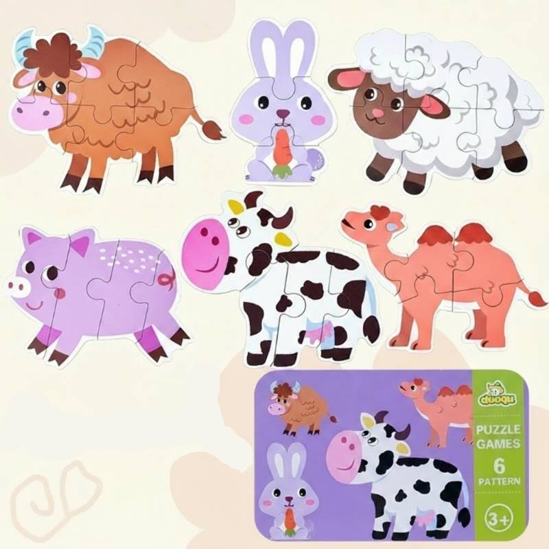 BrainBox– Lernen&Spielen– 3D-Holzpuzzle Bauernhof | Pädagogisches Holzspielzeug von Mein Kleines Baby