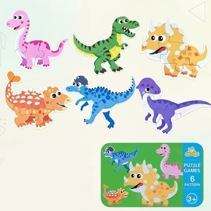BrainBox– Lernen&Spielen– 3D-Holzpuzzle Dinosaurier | Pädagogisches Holzspielzeug von Mein Kleines Baby