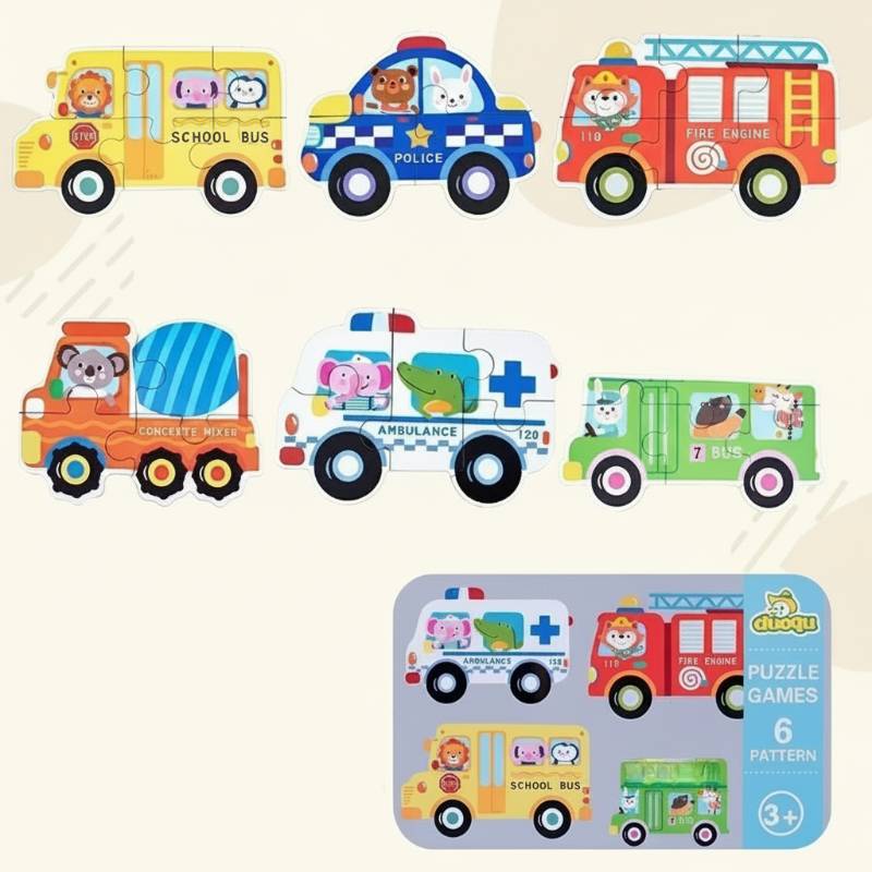 BrainBox– Lernen&Spielen– 3D-Holzpuzzle Verkehr | Pädagogisches Holzspielzeug von Mein Kleines Baby