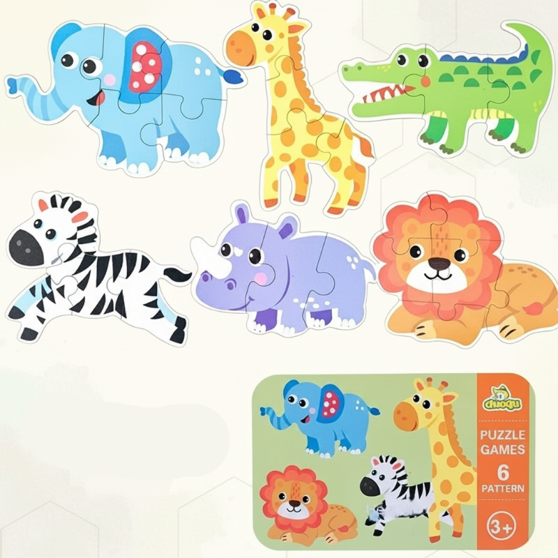 BrainBox– Lernen&Spielen– 3D-Holzpuzzle Wild | Pädagogisches Holzspielzeug von Mein Kleines Baby