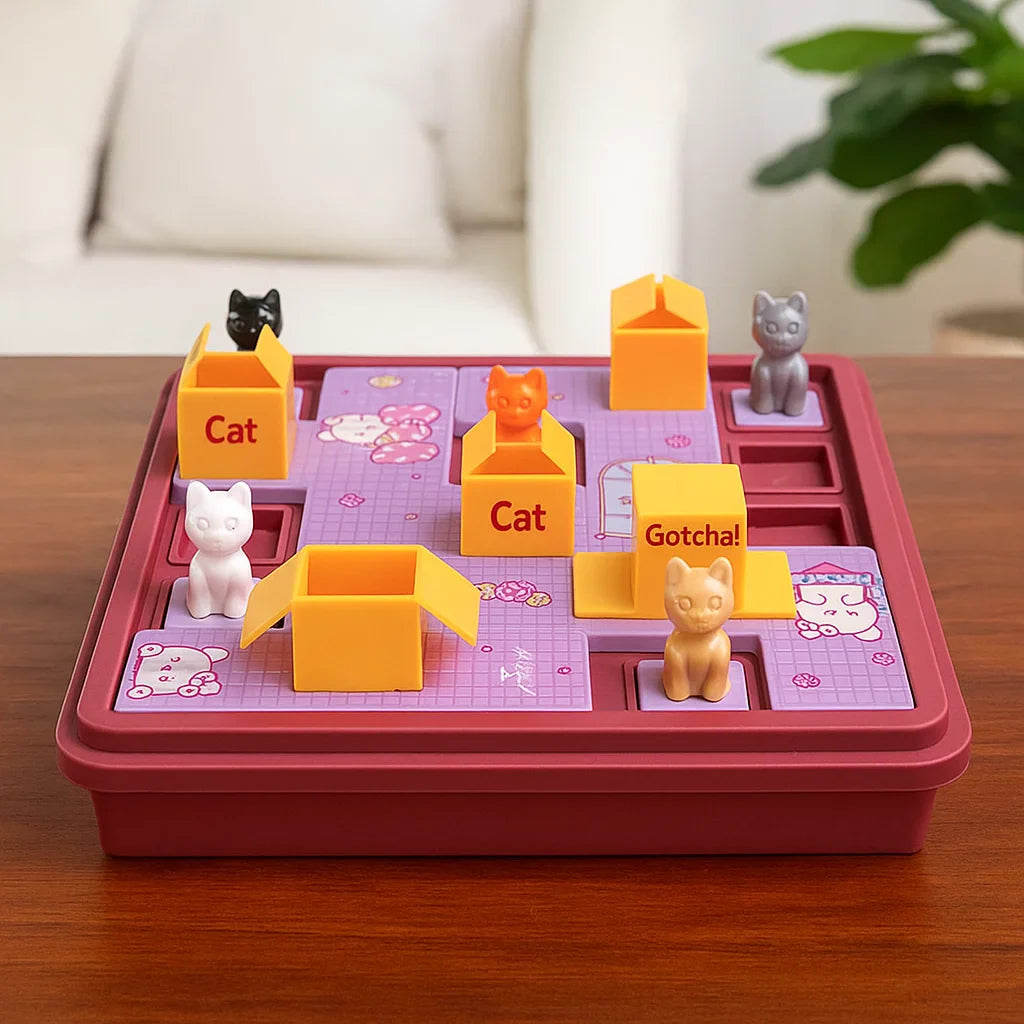 BrainSeek– Clever&lehrreich– Logikspiel Katzen (lila) | Pädagogisches Holzspielzeug von Mein Kleines Baby