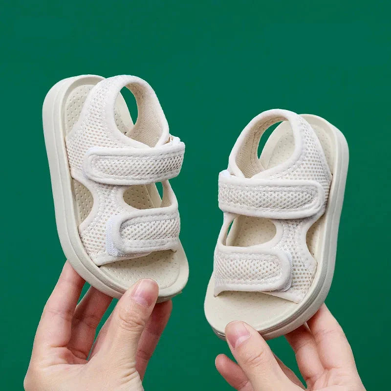 Breeze Bliss™ - Weiche Sohlen und schnell trocknend - Kindersandalen Weiß / 16 (12-18 Monate) | Pädagogisches Holzspielzeug von Mein Kleines Baby