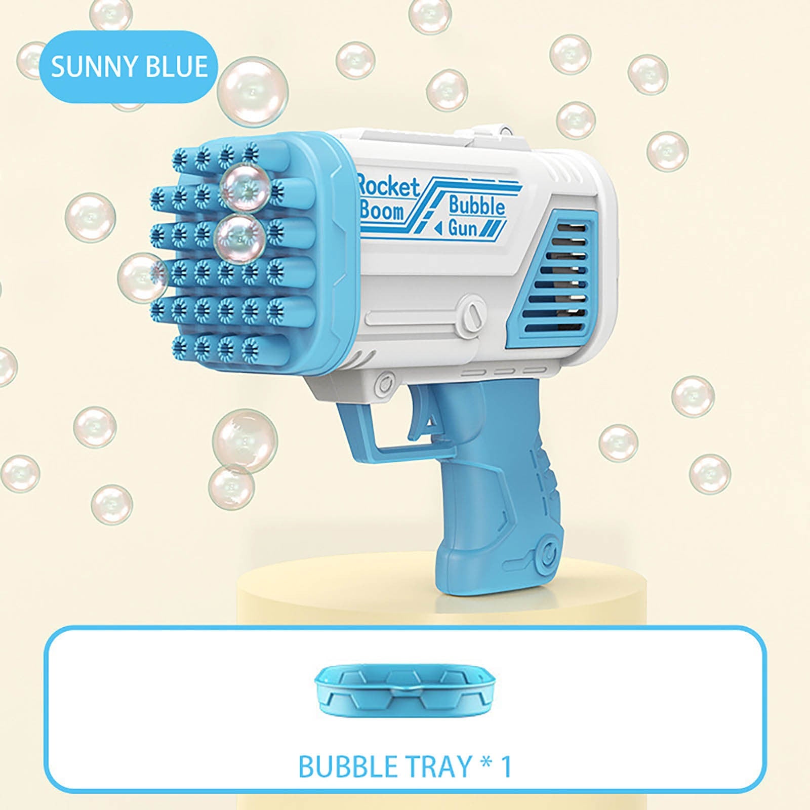 Bubble Bazooka™ | Spaß mit Seifenblasen - Seifenblasenpistole Blau | Pädagogisches Holzspielzeug von Mein Kleines Baby
