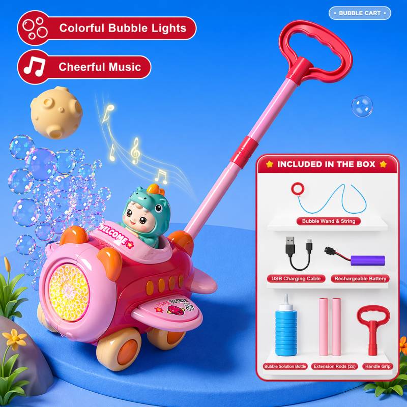 Bubble Blower – Legende & sjovt – Boblevogn Lyserød Dino | Pädagogisches Holzspielzeug Bubble Blower – Legende & sjovt – Boblevogn Lyserød Dino | Pädagogisches Holzspielzeug von Mein Kleines Baby