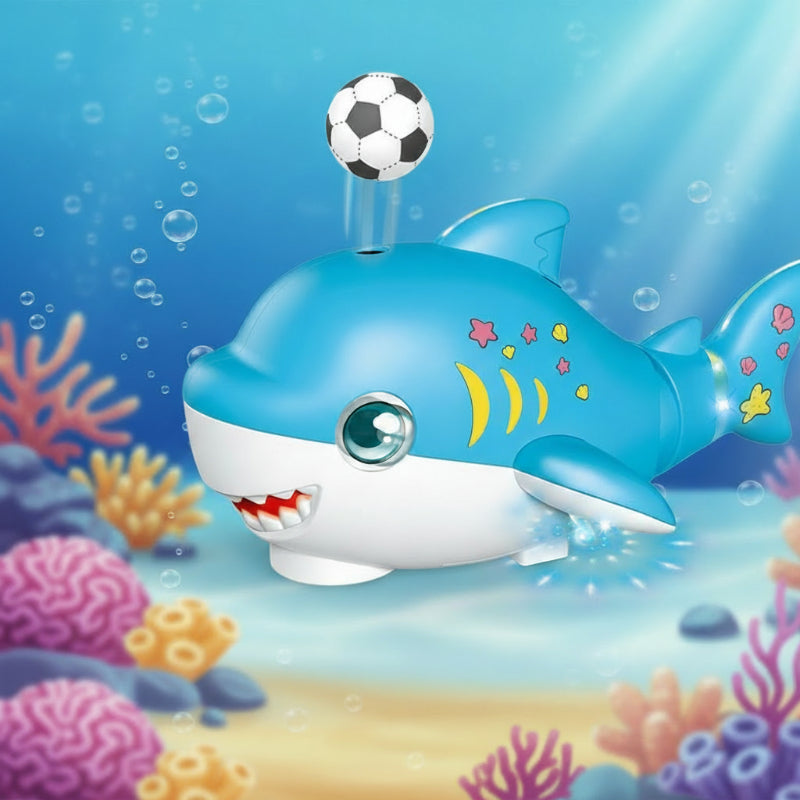 BubbleShark– Verspielt&interaktiv– Blasball Hai Blau | Pädagogisches Holzspielzeug von Mein Kleines Baby