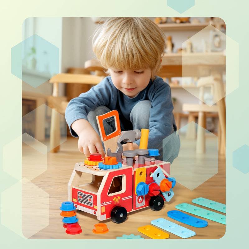 BuildRescue – Pædagogisk og kreativt – Træbrandbil | Pädagogisches Holzspielzeug BuildRescue – Pædagogisk og kreativt – Træbrandbil | Pädagogisches Holzspielzeug von Mein Kleines Baby