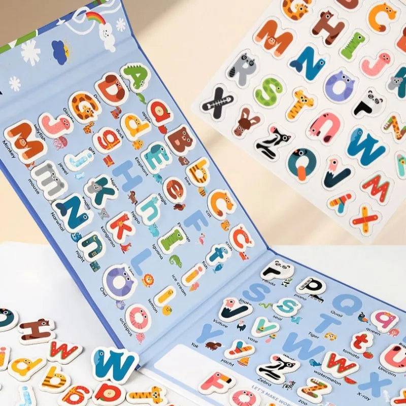 BusyBrain– Englische Vokabeln lernen&Rechnen– Alphabet&Zahlen Puzzlebuch Briefe | Pädagogisches Holzspielzeug von Mein Kleines Baby
