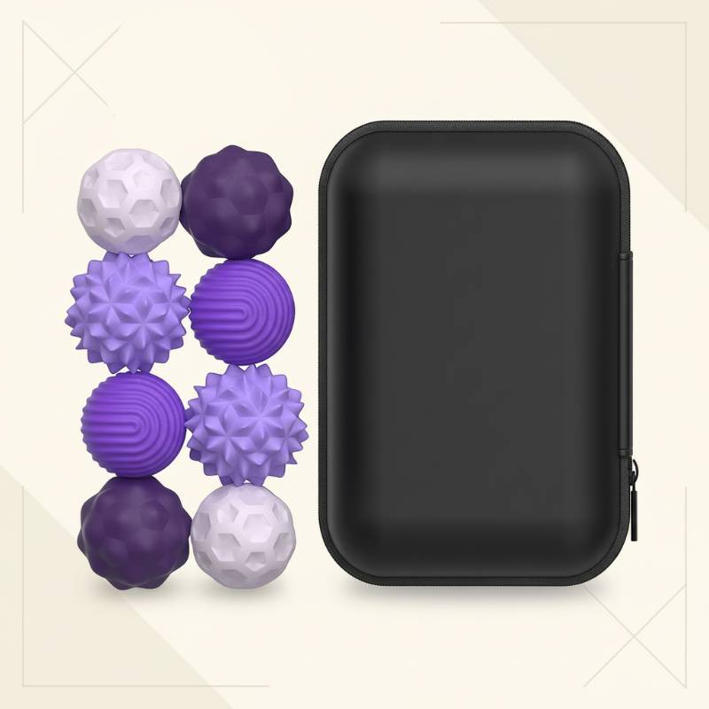 CalmSphere – Blødt & fokuseret – Magnetisk stresslegetøj Lilla / M (Ø 2.85cm) / 8 | Pädagogisches Holzspielzeug von Mein Kleines Baby