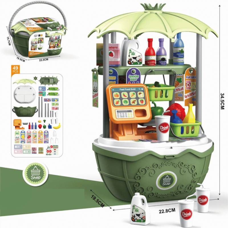 Candy Cart™ – Interaktiv legevogn i forskellige temaer Grøn (ekskl. trolley) - Supermarked | Pädagogisches Holzspielzeug von Mein Kleines Baby